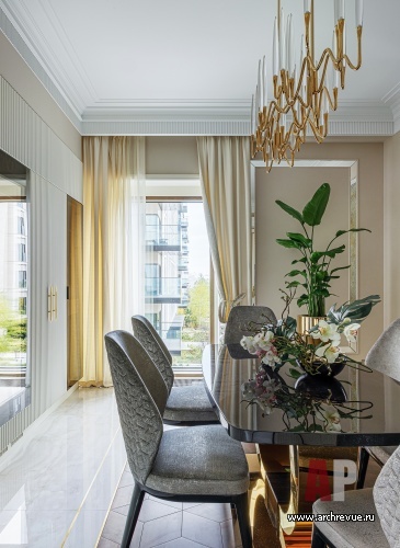 Фото интерьера столовой квартиры в стиле ар-деко