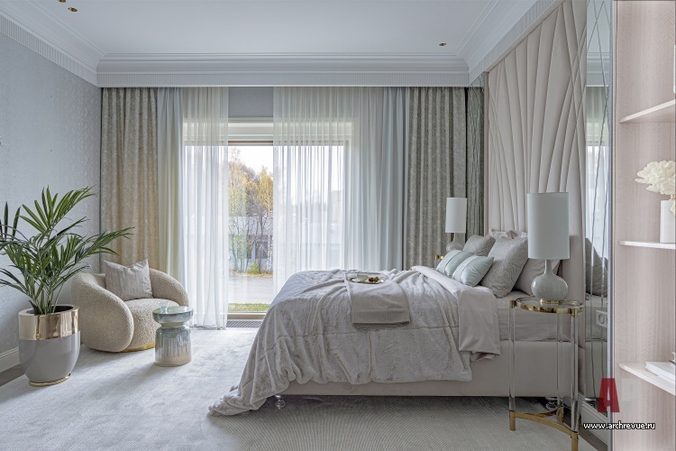 Фото интерьера спальни квартиры в стиле ар-деко