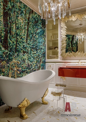 Фото интерьера ванной квартиры в стиле ар-деко