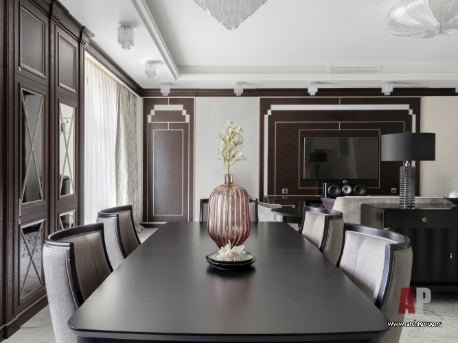 Фото интерьера столовой квартиры в стиле ар-деко