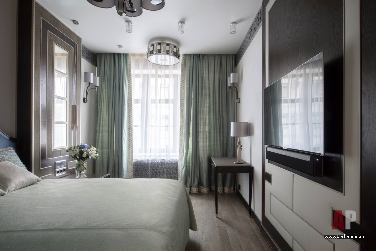 Фото интерьера спальни квартиры в стиле ар-деко