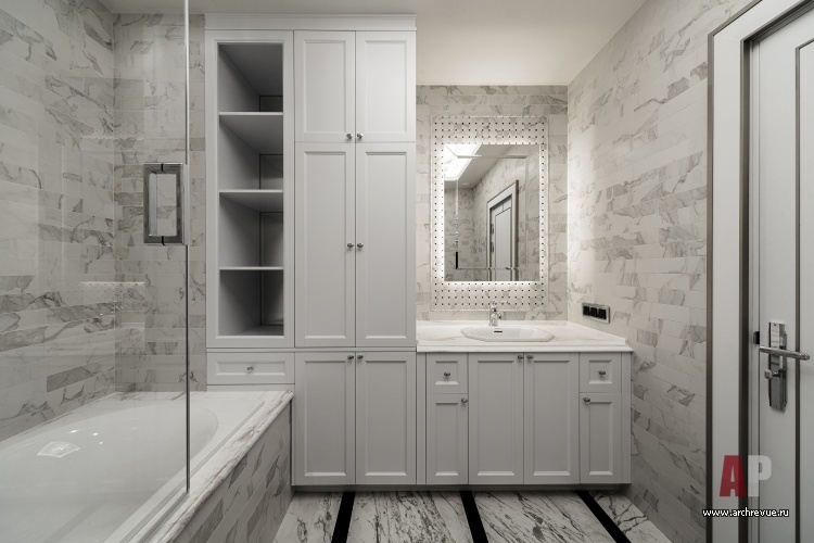 Фото интерьера санузла квартиры в стиле ар-деко