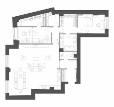 Планировка 3х комнатной квартиры в историческом центре.
