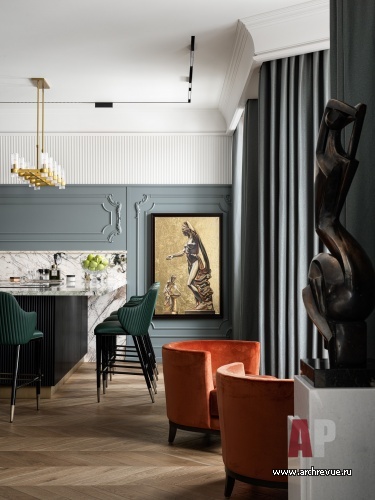 Фото интерьера столовой квартиры в стиле ар-деко