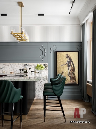 Фото интерьера столовой квартиры в стиле ар-деко