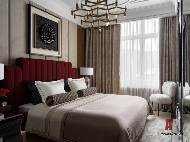 Фото интерьера спальни квартиры в стиле ар-деко