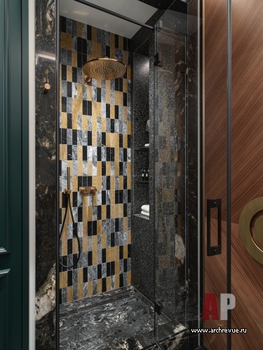 Фото интерьера гостевого санузла квартиры в стиле ар-деко