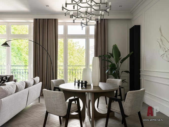 Фото интерьера столовой квартиры в американском стиле