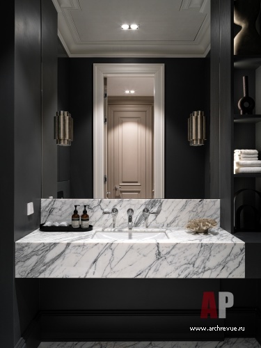 Фото интерьера гостевого санузла квартиры в американском стиле