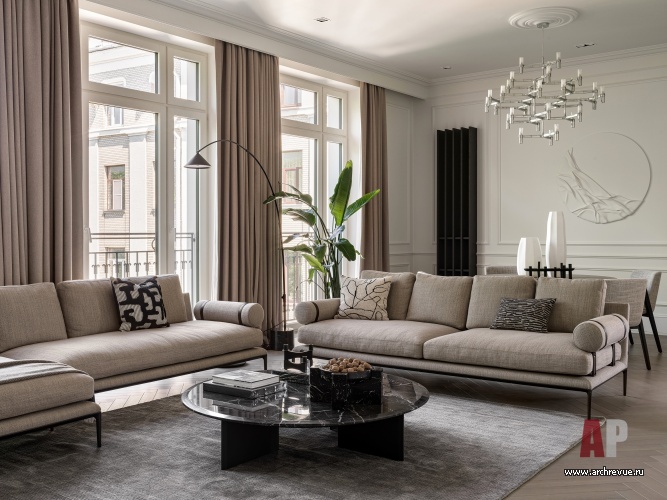 Фото интерьера зоны отдыха квартиры в американском стиле