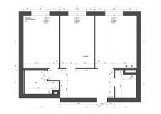 Исходный план квартиры в ЖК Петровская Доминанта», Санкт-Петербург. Общая площадь – 85 кв. м.