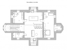 План третьего этажа трехэтажного загородного дома для большой семьи.