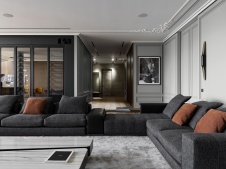 Фото интерьера зоны отдыха пентхауса в современном стиле