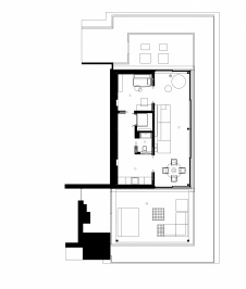 Планировка 2 этажа 2-х этажного пентхауса для молодого мужчины.