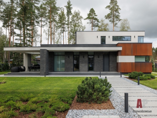 Фото фасада дома в стиле минимализм