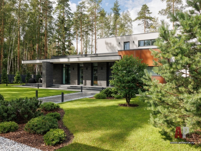 Фото фасада дома в стиле минимализм