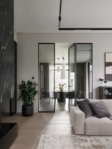 Фото интерьера гостиной дома в стиле минимализм 