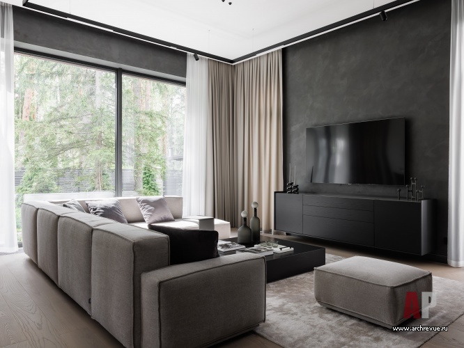 Фото интерьера домашнего кинотеатра дома в стиле минимализм 