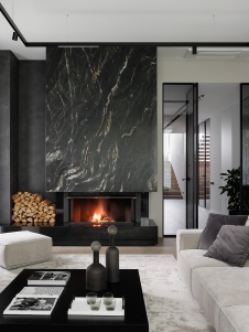 Фото интерьера каминной дома в стиле минимализм