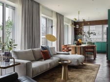 Фото интерьера гостиной квартиры в стиле фьюжн