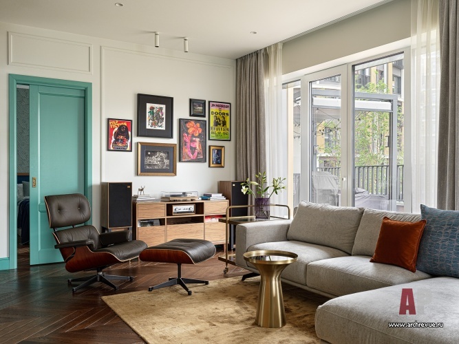 Фото интерьера зоны отдыха квартиры в стиле фьюжн