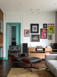 Фото интерьера гостиной квартиры в стиле фьюжн 