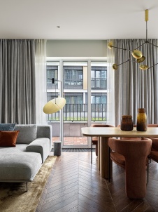 Фото интерьера гостиной квартиры в стиле фьюжн 