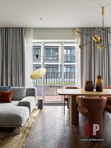 Фото интерьера гостиной квартиры в стиле фьюжн 