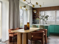 Фото интерьера столовой квартиры в стиле фьюжн 