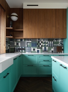 Фото интерьера кухни квартиры в стиле фьюжн 