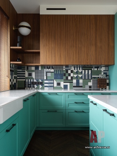 Фото интерьера кухни квартиры в стиле фьюжн 