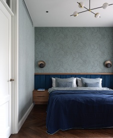 Фото интерьера спальни квартиры в стиле фьюжн 