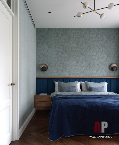 Фото интерьера спальни квартиры в стиле фьюжн 