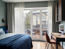 Фото интерьера спальни квартиры в стиле фьюжн 