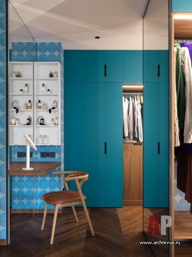 Фото интерьера гардеробной квартиры в стиле фьюжн 