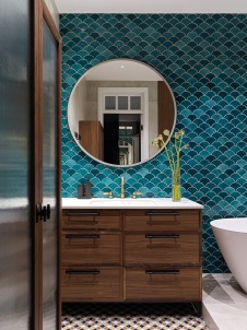 Фото интерьера санузла квартиры в стиле фьюжн 