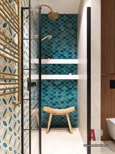 Фото интерьера санузла квартиры в стиле фьюжн 