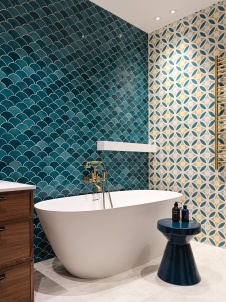 Фото интерьера ванной квартиры в стиле фьюжн 