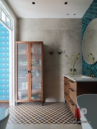 Фото интерьера санузла квартиры в стиле фьюжн 