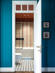 Фото интерьера гостевого санузла квартиры в стиле фьюжн