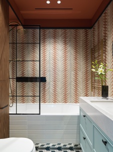 Фото интерьера гостевого санузла квартиры в стиле фьюжн 