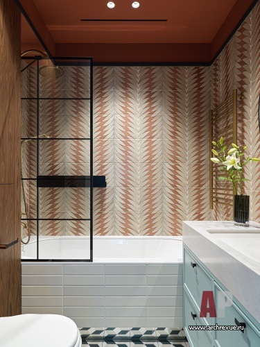 Фото интерьера гостевого санузла квартиры в стиле фьюжн 