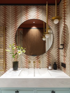 Фото интерьера гостевого санузла квартиры в стиле фьюжн 