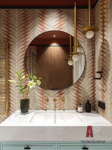 Фото интерьера гостевого санузла квартиры в стиле фьюжн 