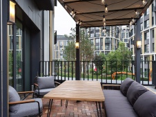 Фото интерьера террасы квартиры в стиле фьюжн 