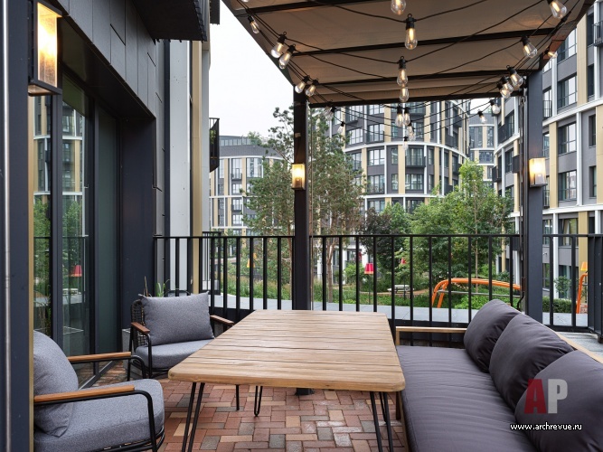 Фото интерьера террасы квартиры в стиле фьюжн 