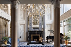 Фото интерьера гостиной пентхауса в стиле фьюжн