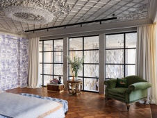 Фото интерьера спальни пентхауса в стиле фьюжн