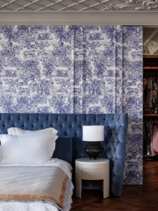 Фото интерьера спальни пентхауса в стиле фьюжн