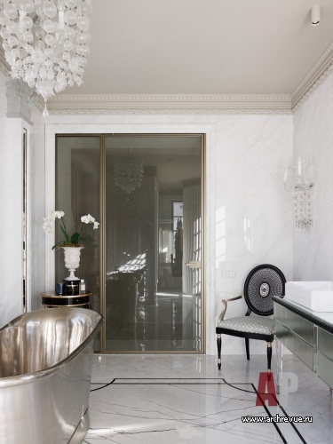 Фото интерьера ванной пентхауса в стиле фьюжн